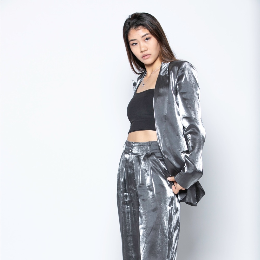 Silver metallic suit